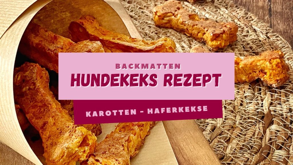 Backmatten Hundekeks Rezept mit Karotten und Haferflocken
