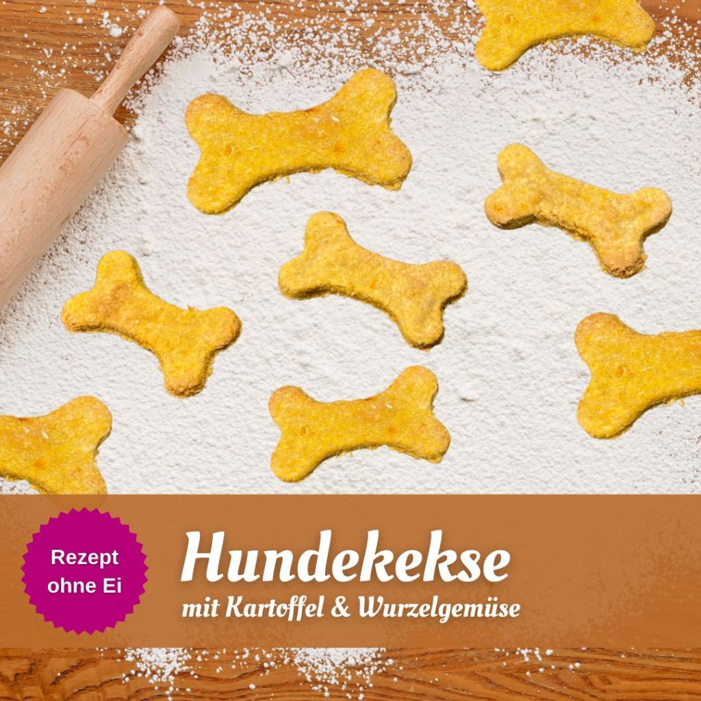 Hundekeks Rezept ohne Ei mit Kartoffel und Wurzelgemüse